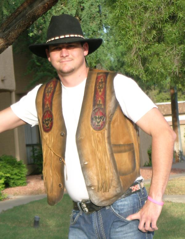 (image for) Thunderbird Western Artwork Leather Vest